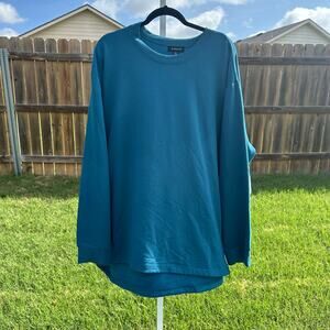 Kinesis Women's Teal Blue Round Neck Long Sleeve Pullover Sweaters Size 3X NWT